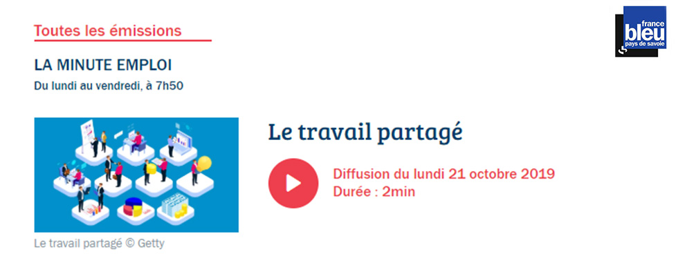 Chronique LA MINUTE EMPLOI - France Bleu Pays de Savoie | SIRAC ETTP