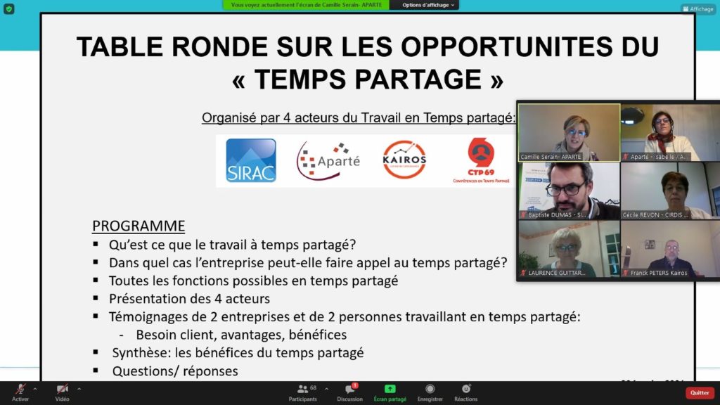 Webinaire Travail à Temps Partagé | SIRAC ETTP