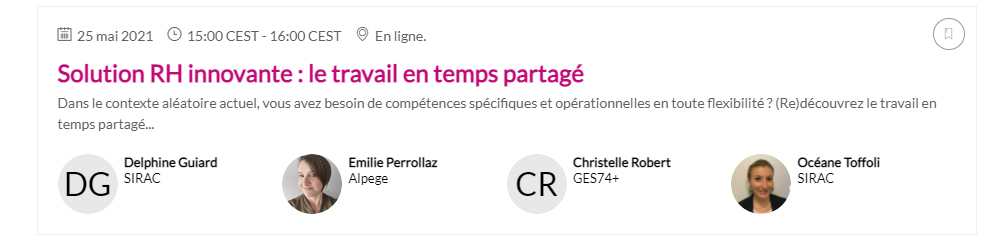 Solution RH innovante - le travail en temps partagé le mardi 25 mai