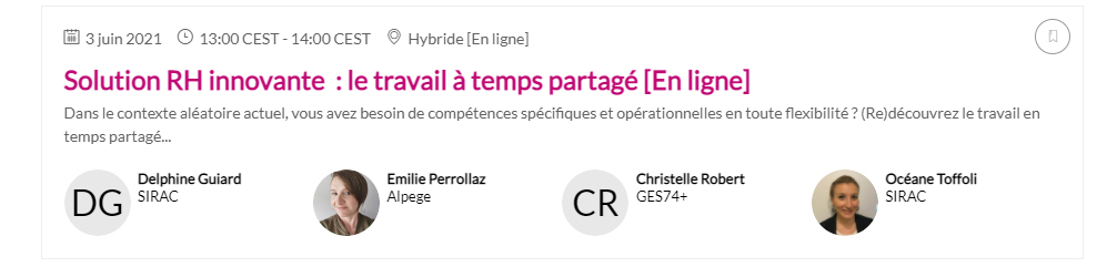 Solution RH innovante - le travail en temps partagé le jeudi 3 juin